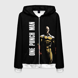 Толстовка 3D на молнии мужская One Punch Man, цвет: 3D-белый