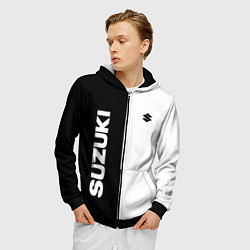 Толстовка 3D на молнии мужская Suzuki Z, цвет: 3D-черный — фото 2
