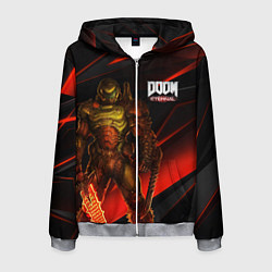 Толстовка 3D на молнии мужская DOOM ETERNAL, цвет: 3D-меланж
