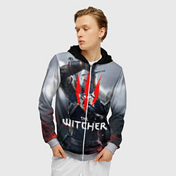 Толстовка 3D на молнии мужская The Witcher, цвет: 3D-меланж — фото 2
