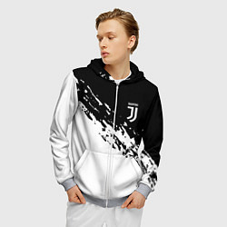 Толстовка 3D на молнии мужская JUVENTUS, цвет: 3D-меланж — фото 2
