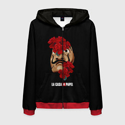 Толстовка 3D на молнии мужская БУМАЖНЫЙ ДОМ, цвет: 3D-красный