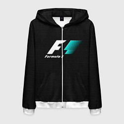 Толстовка 3D на молнии мужская Formula 1, цвет: 3D-белый