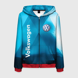 Толстовка 3D на молнии мужская VOLKSWAGEN, цвет: 3D-красный