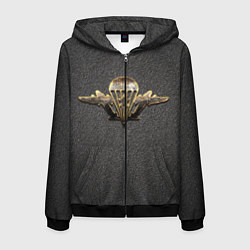 Толстовка 3D на молнии мужская ВДВ, цвет: 3D-черный