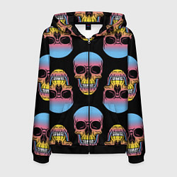 Мужская толстовка на молнии Neon skull!