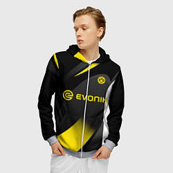Толстовка 3D на молнии мужская BORUSSIA DORTMUND, цвет: 3D-меланж — фото 2
