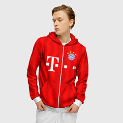 Толстовка 3D на молнии мужская FC Bayern Munchen, цвет: 3D-белый — фото 2