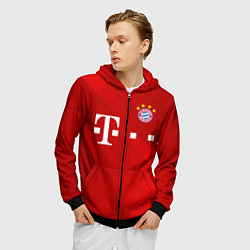 Толстовка 3D на молнии мужская FC Bayern Munchen, цвет: 3D-черный — фото 2