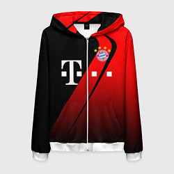 Толстовка 3D на молнии мужская FC Bayern Munchen Форма, цвет: 3D-белый