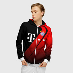 Толстовка 3D на молнии мужская FC Bayern Munchen Форма, цвет: 3D-белый — фото 2