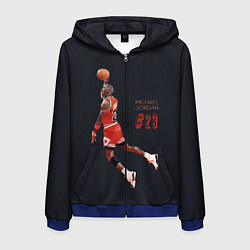 Толстовка 3D на молнии мужская MICHAEL JORDAN, цвет: 3D-синий