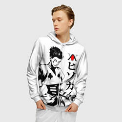 Толстовка 3D на молнии мужская Hunter x Hunter, Hisoka, цвет: 3D-белый — фото 2