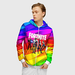 Толстовка 3D на молнии мужская FORTNITE, цвет: 3D-белый — фото 2