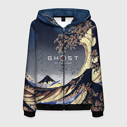 Толстовка 3D на молнии мужская Ghost of Tsushima, цвет: 3D-черный