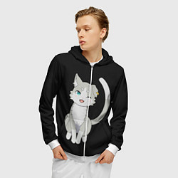 Толстовка 3D на молнии мужская Re:Zero, цвет: 3D-белый — фото 2