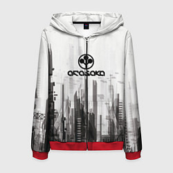 Толстовка 3D на молнии мужская Cyberpunk 2077 Arasaka, цвет: 3D-красный