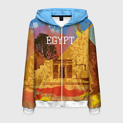 Толстовка 3D на молнии мужская Египет Пирамида Хеопса, цвет: 3D-белый