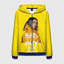 Толстовка 3D на молнии мужская Billie Eilish Билли Айлиш, цвет: 3D-синий