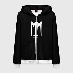 Толстовка 3D на молнии мужская Marilyn Manson, цвет: 3D-белый