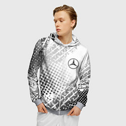 Толстовка 3D на молнии мужская Mercedes-Benz, цвет: 3D-меланж — фото 2