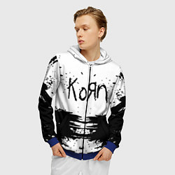 Толстовка 3D на молнии мужская Korn, цвет: 3D-синий — фото 2