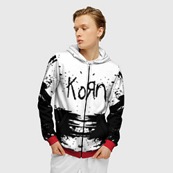 Толстовка 3D на молнии мужская Korn, цвет: 3D-красный — фото 2