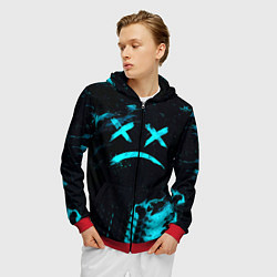 Толстовка 3D на молнии мужская Lil Peep, цвет: 3D-красный — фото 2