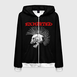 Толстовка 3D на молнии мужская The Exploited, цвет: 3D-белый