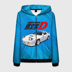 Толстовка 3D на молнии мужская INITIAL D, цвет: 3D-черный