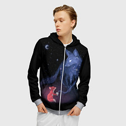 Толстовка 3D на молнии мужская Лиса и ее дух, цвет: 3D-меланж — фото 2