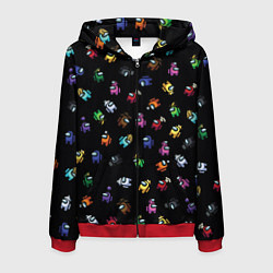 Толстовка 3D на молнии мужская Among Us, цвет: 3D-красный