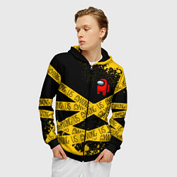 Толстовка 3D на молнии мужская AMONG US Амонг Ас, цвет: 3D-черный — фото 2