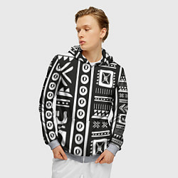 Толстовка 3D на молнии мужская Этнический узор, цвет: 3D-меланж — фото 2