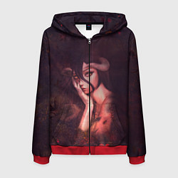Толстовка 3D на молнии мужская Альбедо, цвет: 3D-красный