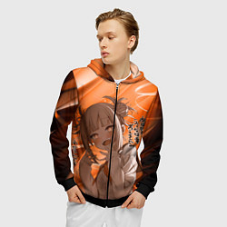 Толстовка 3D на молнии мужская Химико Тога, цвет: 3D-черный — фото 2