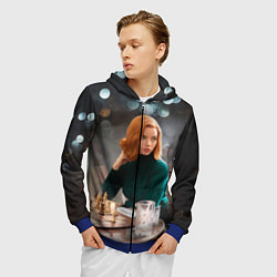 Толстовка 3D на молнии мужская Queens Gambit Ход Королевы, цвет: 3D-синий — фото 2