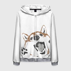 Мужская толстовка на молнии Shiba Inu