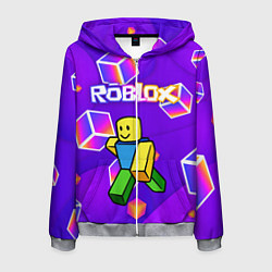 Толстовка 3D на молнии мужская ROBLOX КУБЫ, цвет: 3D-меланж