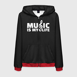 Мужская толстовка на молнии Music is My Life