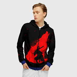 Толстовка 3D на молнии мужская DARK SOULS ТЁМНЫЕ ДУШИ, цвет: 3D-синий — фото 2