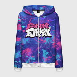 Толстовка 3D на молнии мужская Friday Night Funkin, цвет: 3D-белый