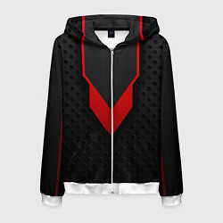Мужская толстовка на молнии Красный галстук 3D