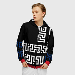 Толстовка 3D на молнии мужская Геометрический Минимализм, цвет: 3D-красный — фото 2