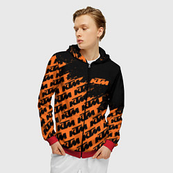 Толстовка 3D на молнии мужская KTM КТМ, цвет: 3D-красный — фото 2