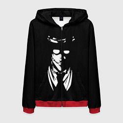 Толстовка 3D на молнии мужская Hellsing, цвет: 3D-красный