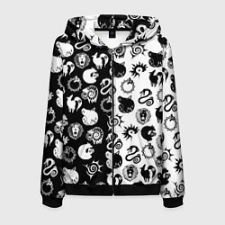 Толстовка 3D на молнии мужская ЭМБЛЕМЫ МАГИЧЕСКАЯ БИТВА JK, цвет: 3D-черный