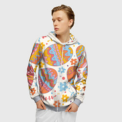 Толстовка 3D на молнии мужская Пасха, цвет: 3D-меланж — фото 2