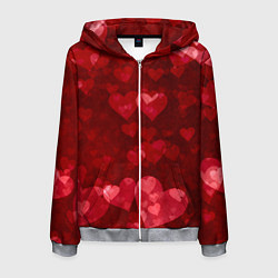 Толстовка 3D на молнии мужская СЕРДЕЧКИ HEARTS Z, цвет: 3D-меланж