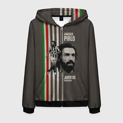 Толстовка 3D на молнии мужская Andrea Pirlo, цвет: 3D-черный